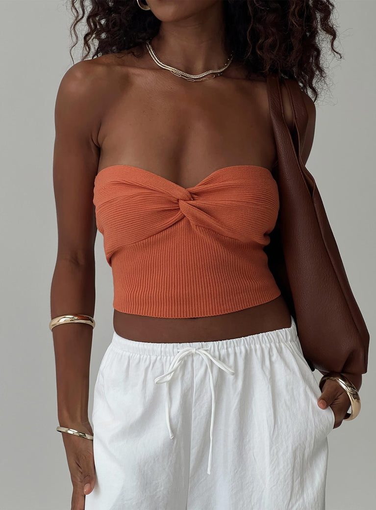 Strapless top Knit material, knotted bust