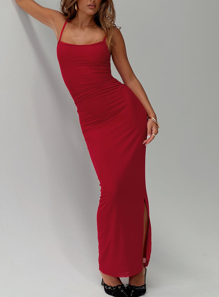 Princess polly red wrap dress best sale