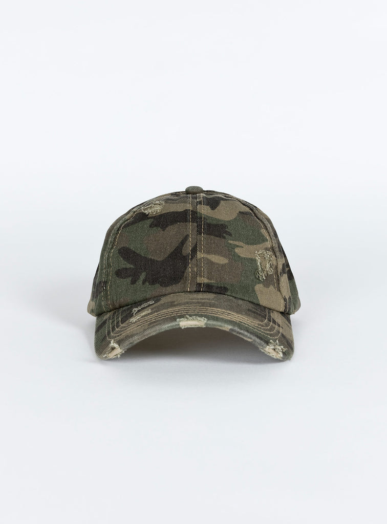 Women's distressed camo store hat