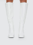 Scarlet Knee High Boots White