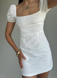 Havena Anglaise Mini Dress White