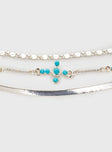 Bracelet pack Three bracelets included, silver-toned, lobster clasp fastening Princess Polly Lower Impact 
