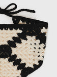 Headband Crochet material, contrast print, tie fastening