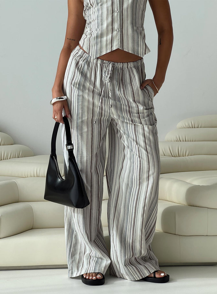 Silver Striped Pants -  UK