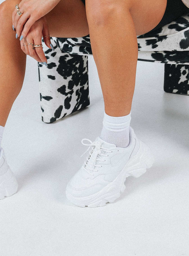 Cheap white chunky sales sneakers