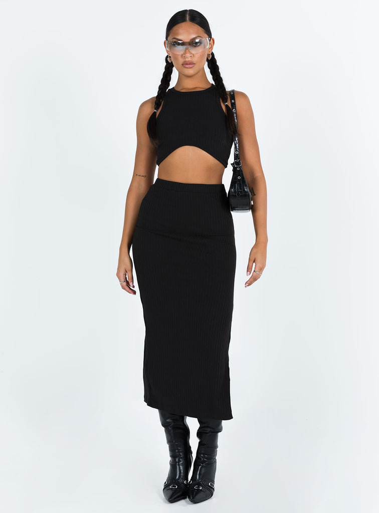 Two piece skirt hot sale set black