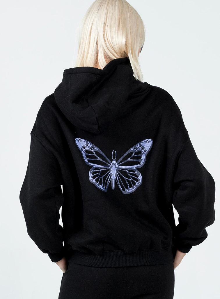 Butterfly hot sale black hoodie