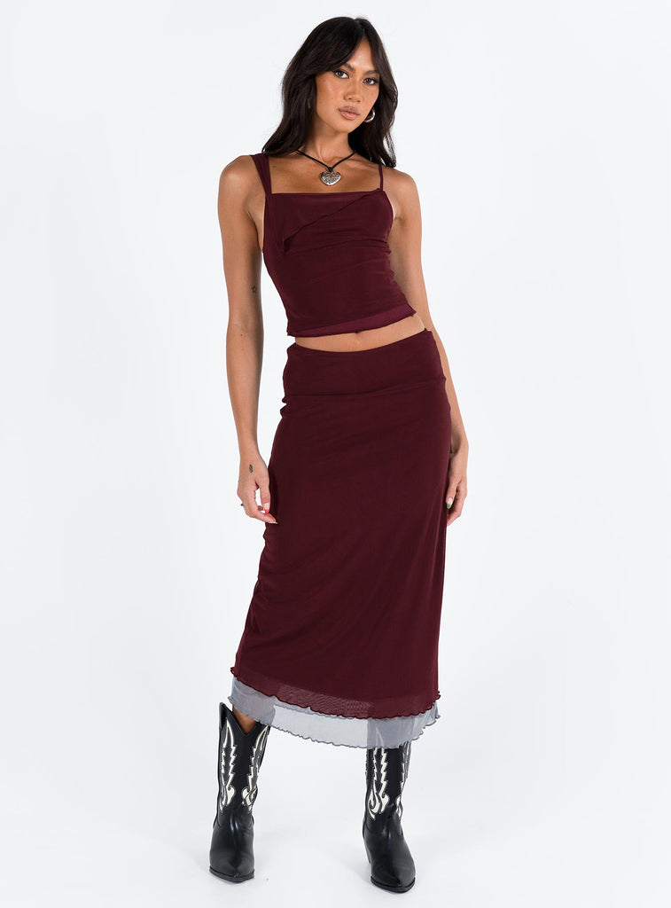 Burgundy midi hotsell skirt uk