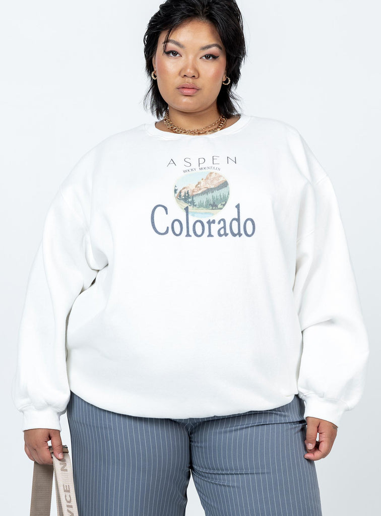 Colorado Oversized Crewneck Sweatshirt White Curve