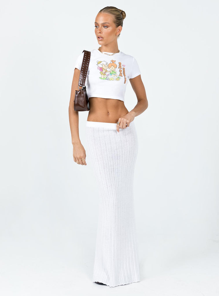 Belle Knit Maxi Skirt White Princess Polly - Main Image