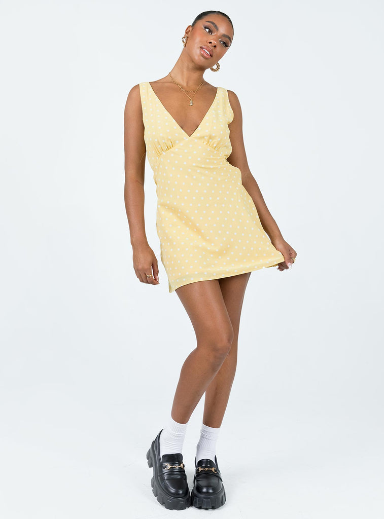 Nellie Dress White Yellow Floral Dress Princess Polly Dresses