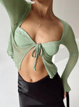 product Princess Polly Full Sleeves Asymmetric Neckline  Tasia Long Sleeve Top Green