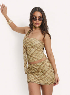 Bradee Scarf Detail Set Yellow Check