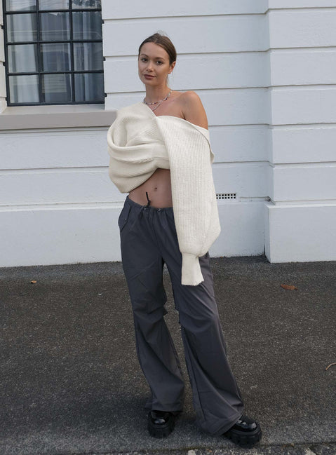 product Princess Polly High Waisted Pants  Snow Parachute Pants Slate