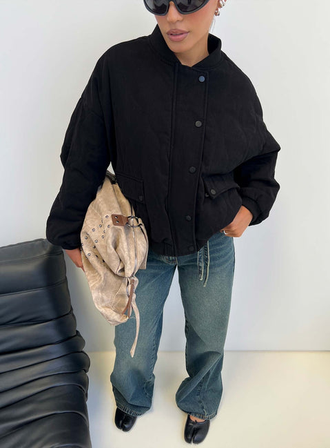 Steppjacke "Stick Season" Schwarz
