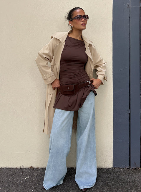 Ramos Low Rise Wide Leg Jeans Hellblaue Waschung Petite