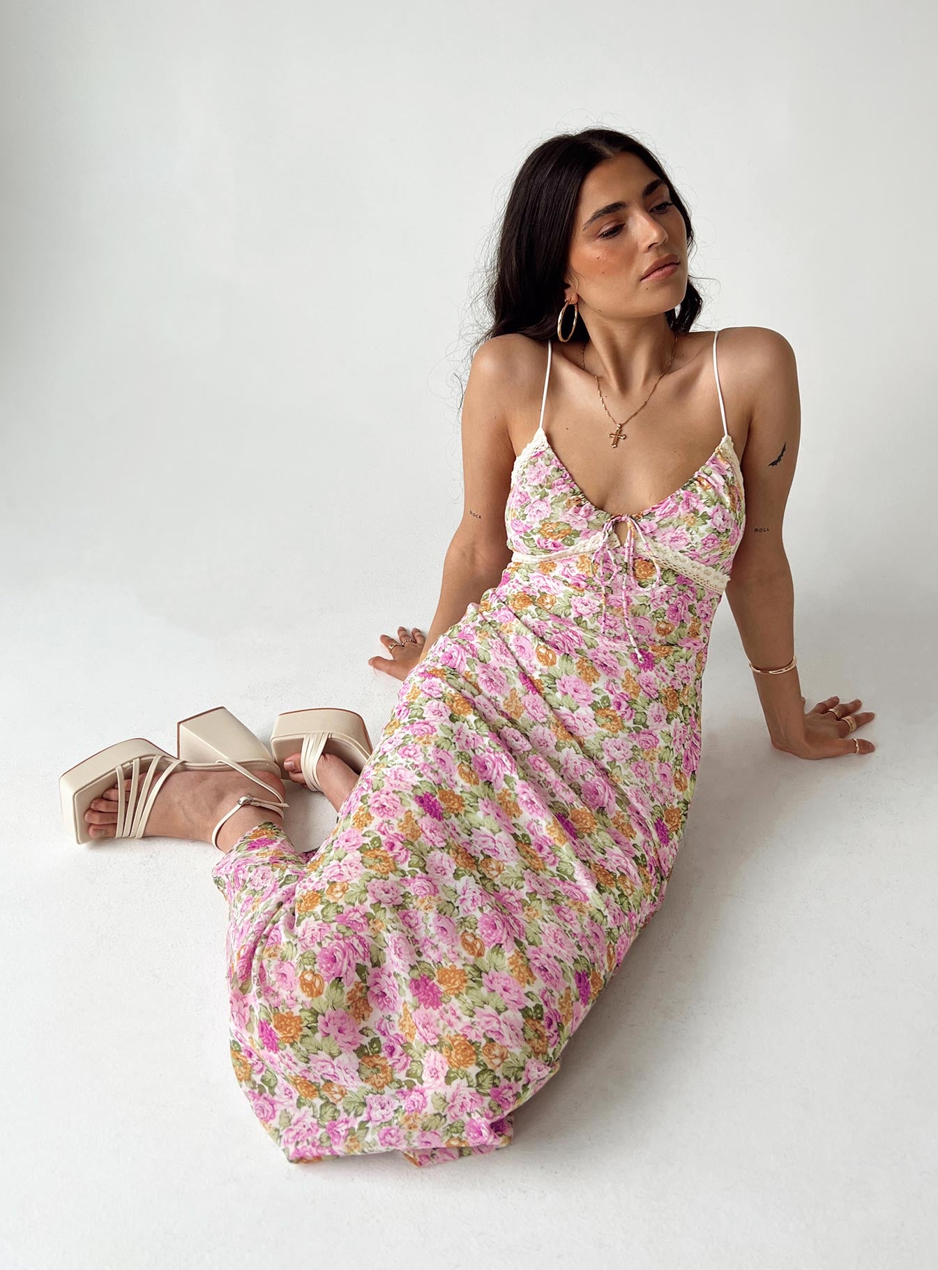 Pink petite maxi dress best sale