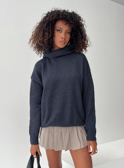 Oswin Turtleneck Sweater Navy Princess Polly  long 