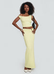   front view of model wearing Princess Polly Whiley Maxi Skirt Cream Maxi 