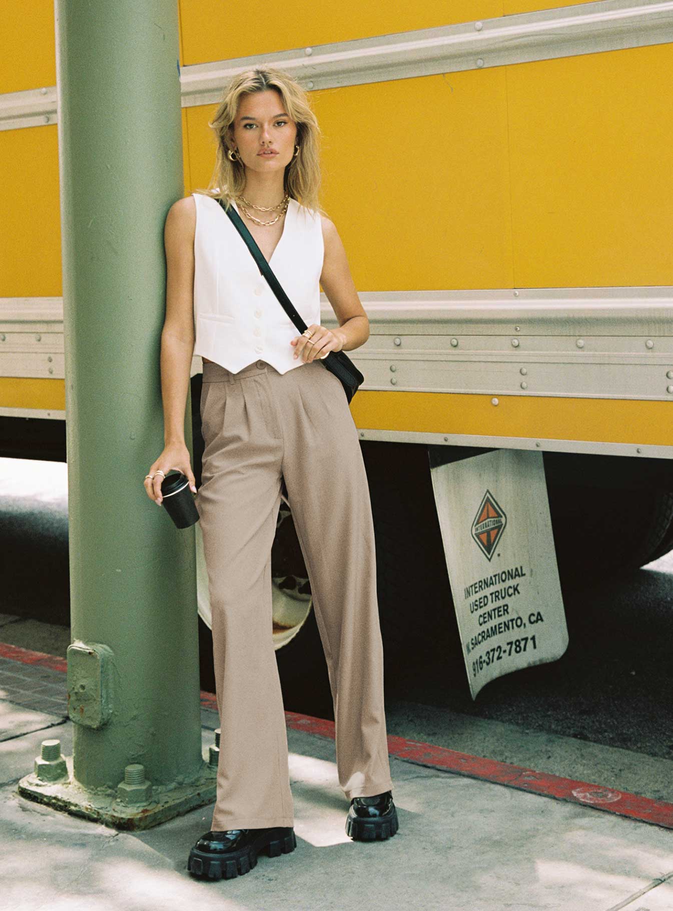 product Princess Polly High Waisted Pants  Archer Pants Taupe