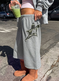 Chelzie Longline Applique Track Jorts Grey Marle / Camo