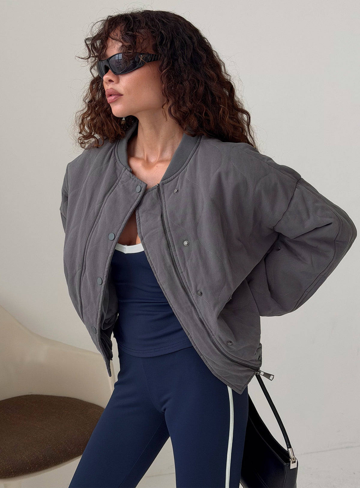 Steppjacke Stick Season Grau