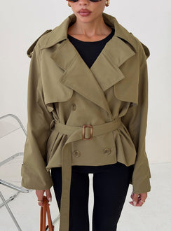 Eldora verkürzter Trenchcoat Grün