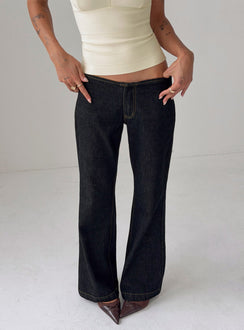 Buenos No Waist Low Rise Straight Leg Jeans Raw Denim