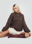 Harmony Knit Sweater Dark Brown