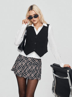 product Cartwright Mini Skirt Black Check Princess Polly  Mini Skirts 