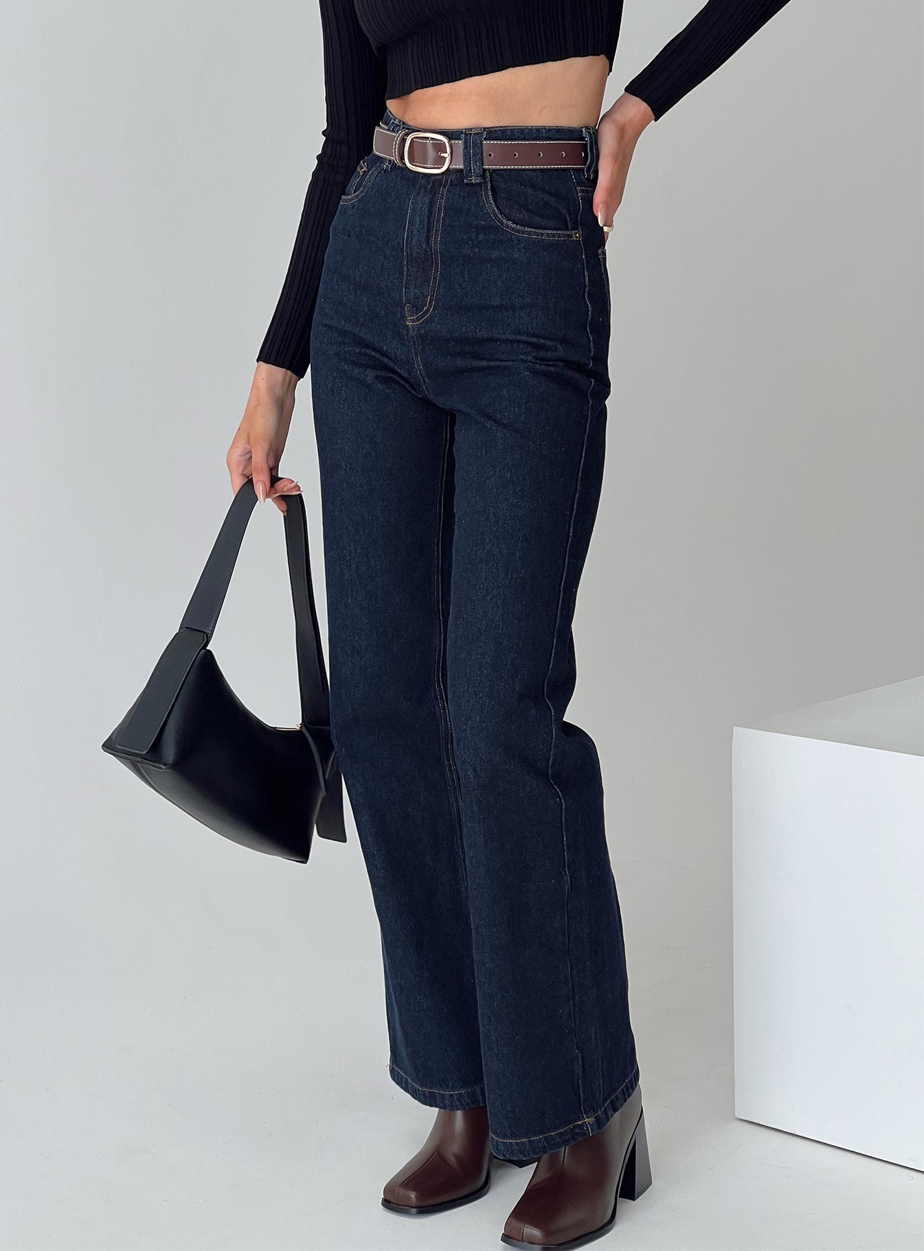 Zephee Wide Leg Jeans Dark Wash