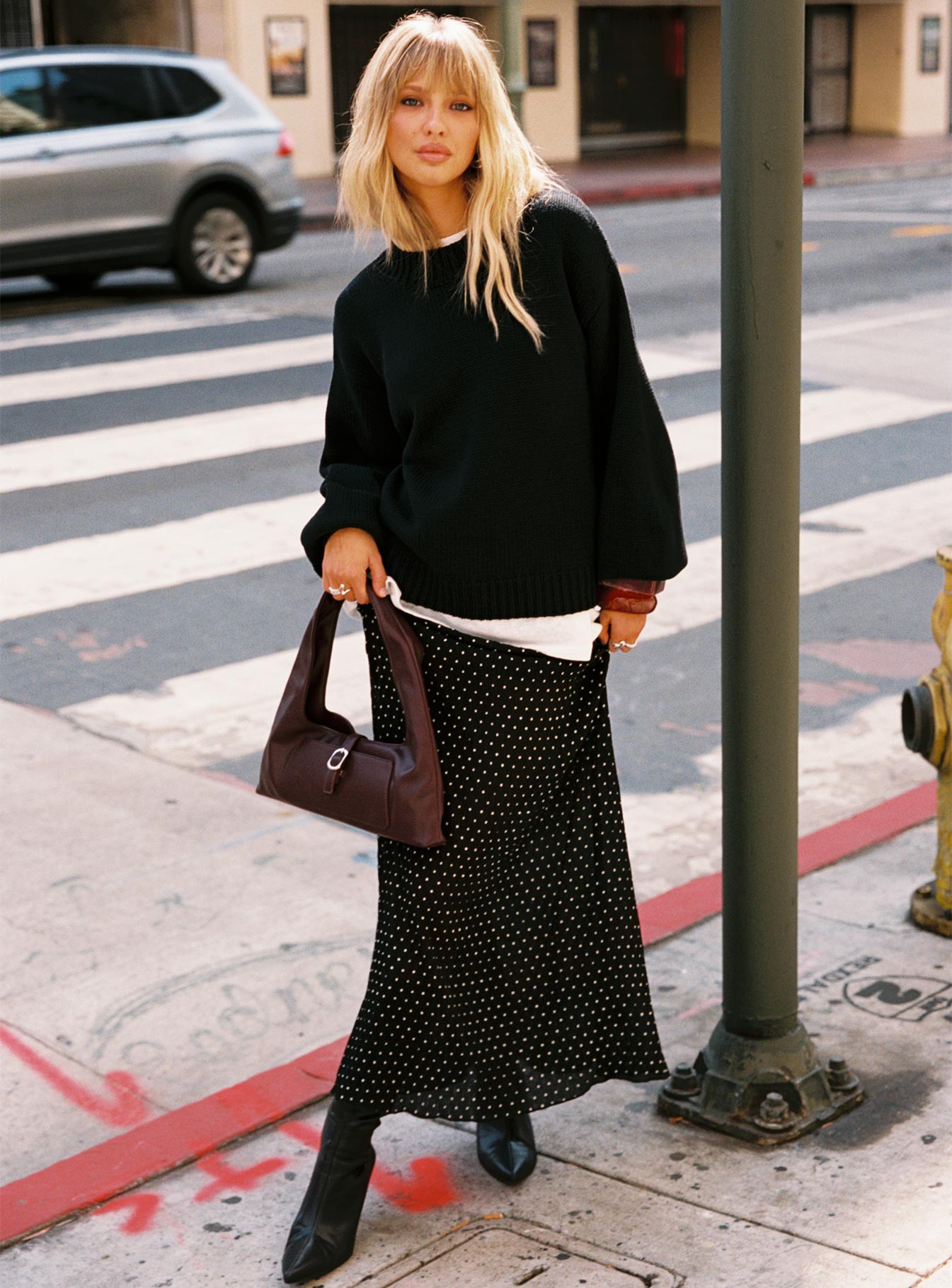 Ford Maxi Skirt Onyx Polka