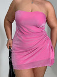 Donelli Strapless Mini Dress Pink Curve Lower Impact