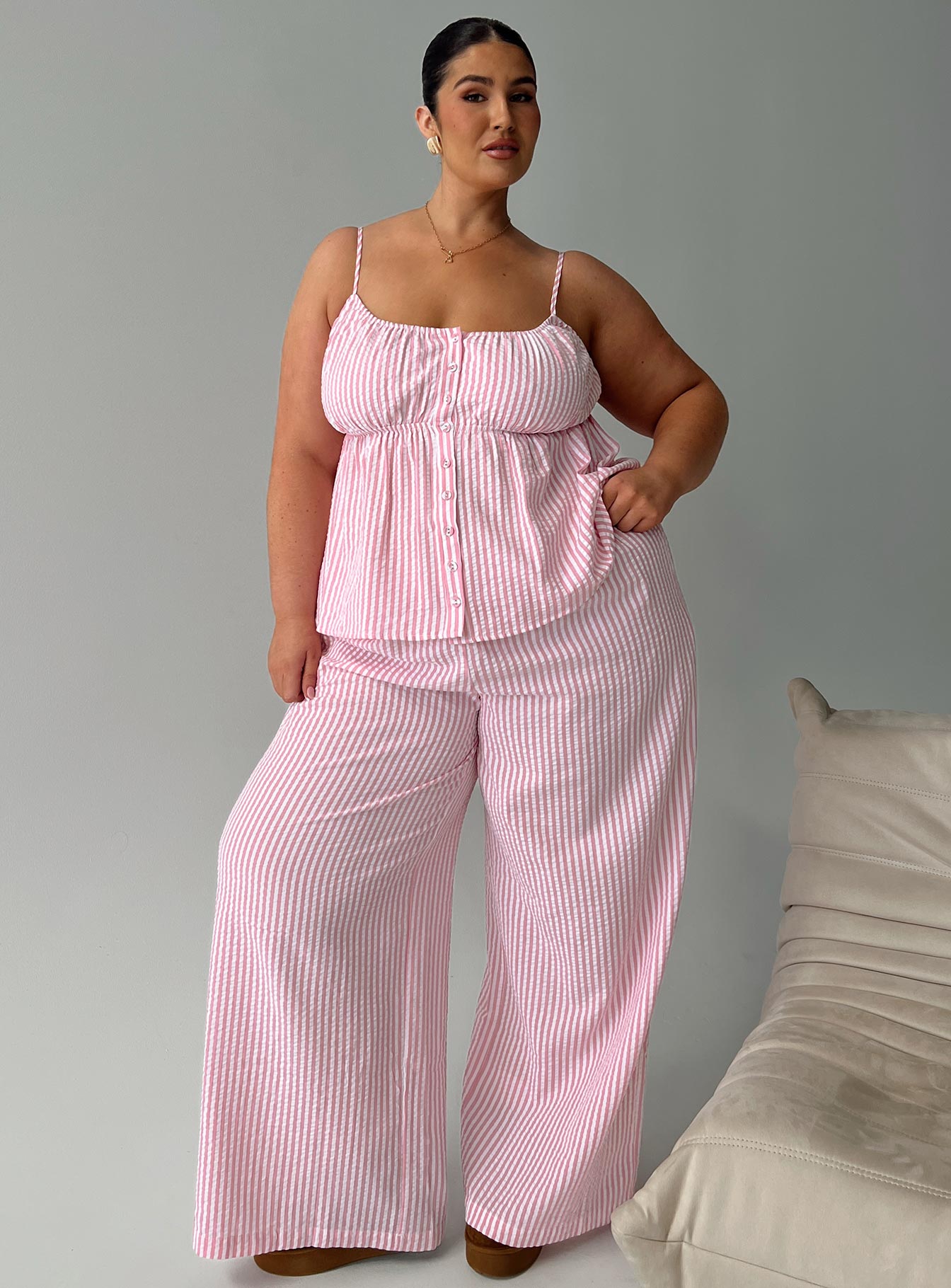 Cassini Set Pink Stripe Curve