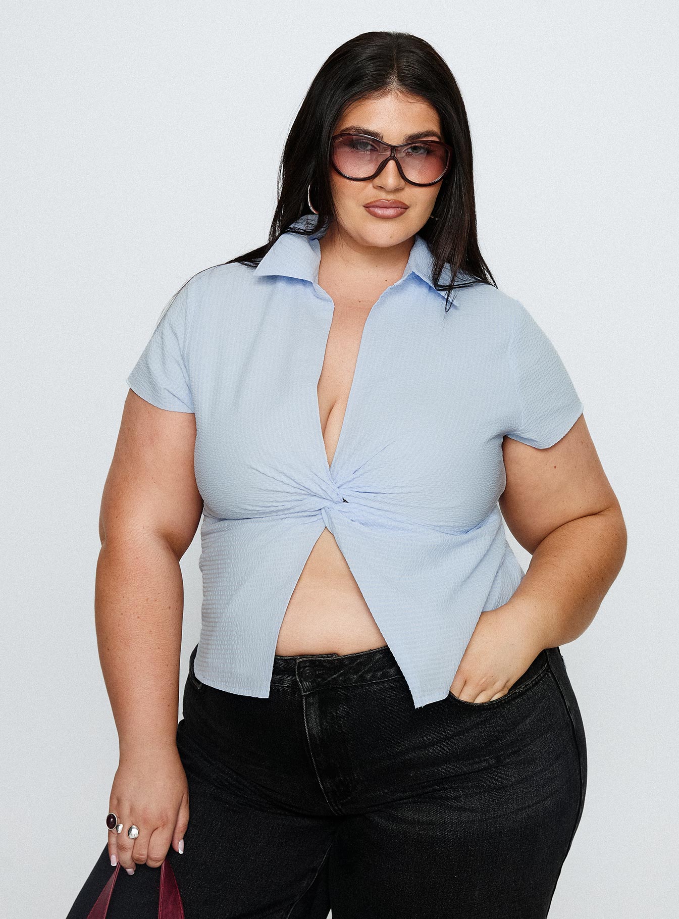 Lover Blues Twist Top Blue Curve