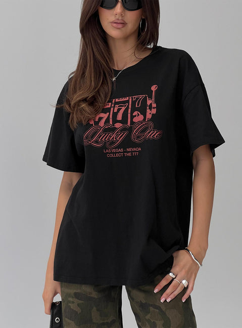 Big Winner Oversized Graphic Tee Black
