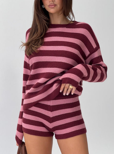 Whole New World Knit Set Pink Stripe