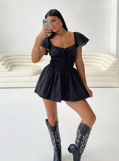Front Row Romper Black