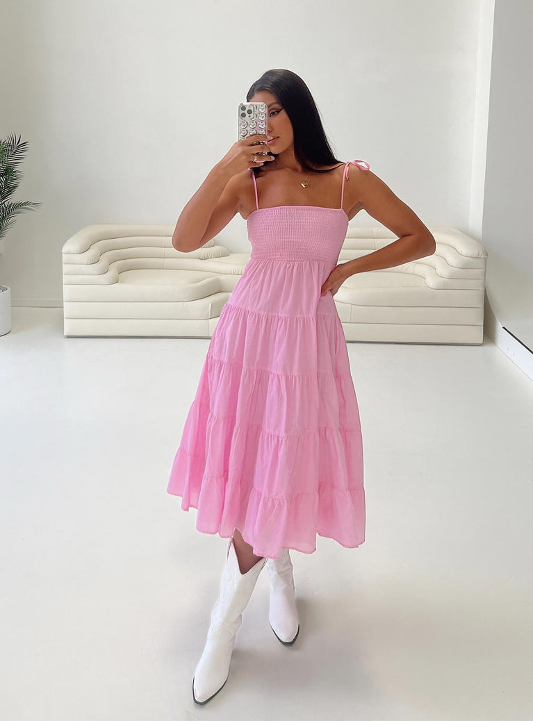 product Princess Polly Scoop Neck  Macer Maxi Dress Pink