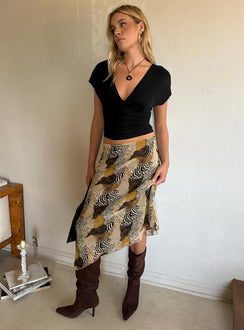 Suella Asymmetrischer Midirock Animal Multi