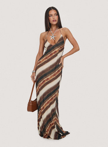 slim fit dress slacks Lisa Maxi Dress ~ Champagne Luxe Satin – Show Me Your Mumu main image 1