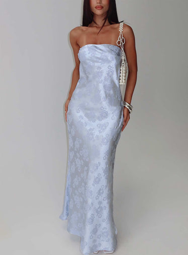 Blue Floral Bridesmaid Dresses