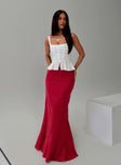 Raven Mid Rise Maxi Skirt Red