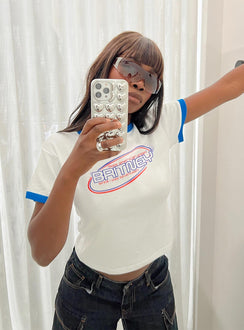 product Princess Polly Short Sleeves Square Neck  Britney Seventeen Baby Tee White