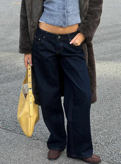 Ellanor Low Rise Straight Leg Jeans Indigo Blue