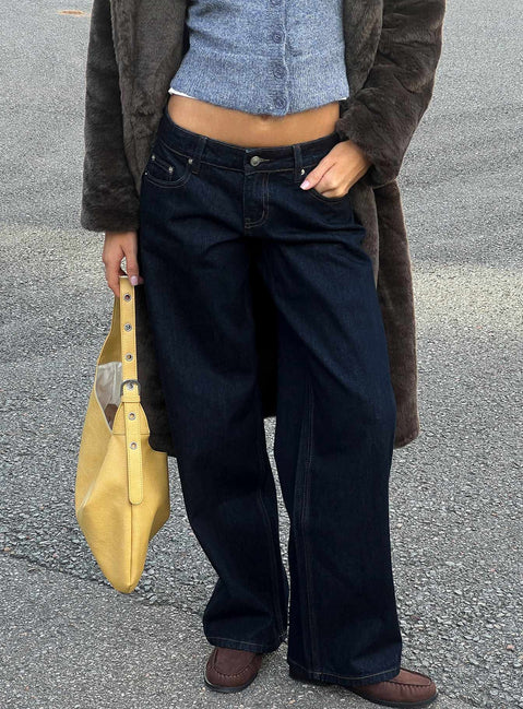 Ellanor Low Rise Straight Leg Jeans Indigo Blue