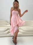Princess Polly Square Neck  Candyn Asymmetric Mini Dress Pink