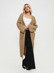 Finneas Longline Cardigan Beige Princess Polly  long 