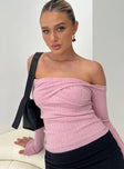 product Princess Polly Full Sleeves Asymmetric Neckline  Adalia Long Sleeve Top Pink