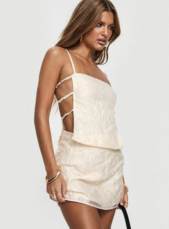 Floral Jacquard Mini Set Cream